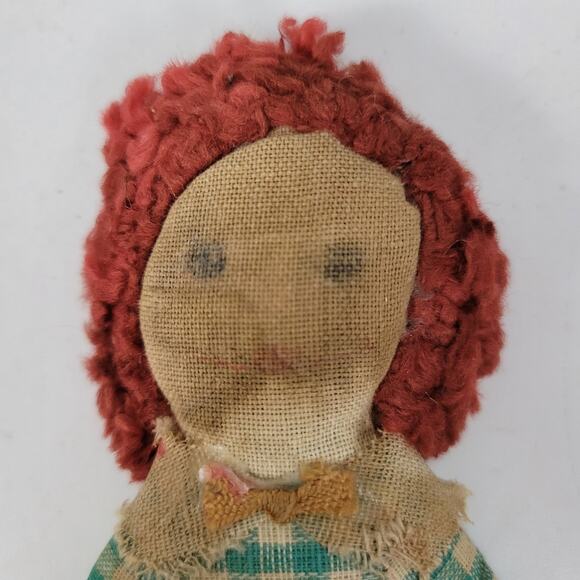 Vintage Raggedy Ann Andy Small Fabric Dolls 4" Christmas Ornaments - Picture 4 of 15